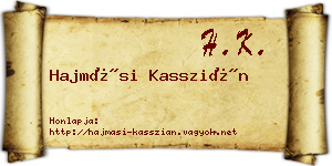 Hajmási Kasszián névjegykártya